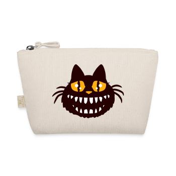 Crazy Monster Cat Halloween Horror Teeth Fun - Organic Pouch - nature - Front