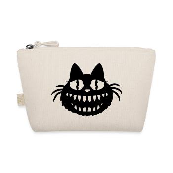 Crazy Monster Cat Halloween Horror Teeth Fun - Organic Pouch - nature - Front