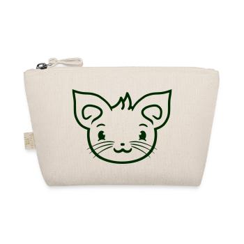 Cute Cat Looks Happy Smiling Kitten Fun - Organic Pouch - nature - Front