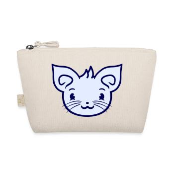 Cute Cat Looks Happy Smiling Kitten Fun - Organic Pouch - nature - Front