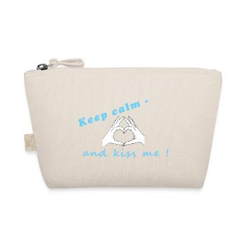 Hände formen ein Herz. Keep calm and kiss me - Bio-Täschchen - Natur - Vorne