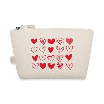 Cœur cœur rouge - cadeau saint Valentin - Trousse biologique - nature - Devant