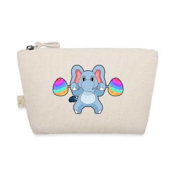 Elefant Ostern Bodybuilding - Bio-Täschchen - Natur - Vorne