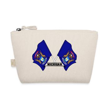 Two flags text MICHIGAN - Organic Pouch - nature - Front