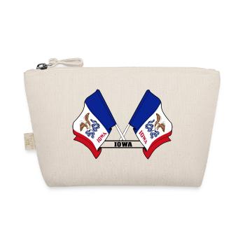 Two flags text IOWA - Organic Pouch - nature - Front