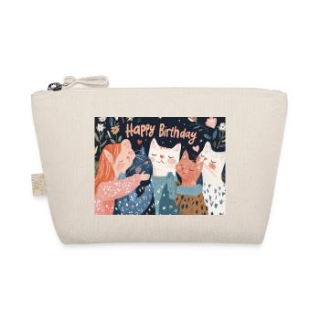 Happy Birthday cats - Bio-Täschchen - Natur - Vorne