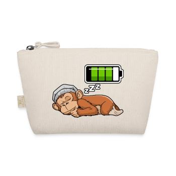 Monkey Sleeping Recharging Night Bedtime - Bio-Täschchen - Natur - Vorne