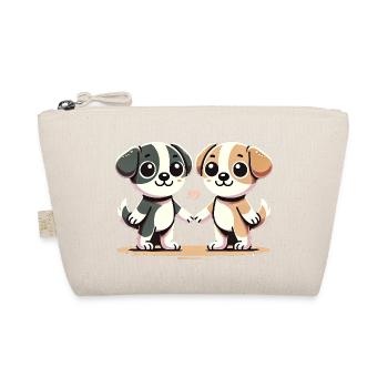 Two Cute Dog Friends Holding Hands - Bio-Täschchen - Natur - Vorne