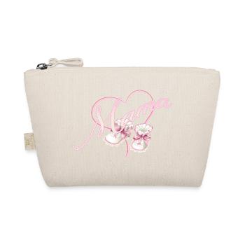 Maman avec coeur et chaussures bébé fille rose - Trousse biologique - nature - Devant
