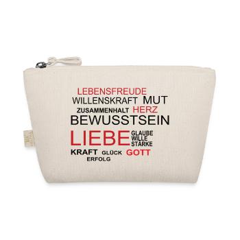Motivationsshirt weiss - Bio-Täschchen - Natur - Vorne