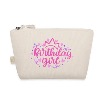 Birthday Girlie mit Krone Herzchen Konfetti - Bio-Täschchen - Natur - Vorne