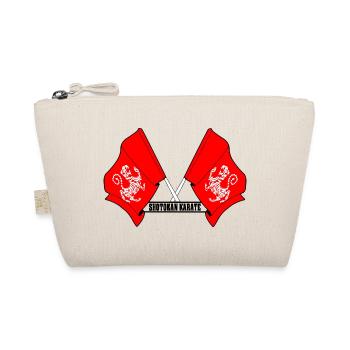 Two tiger flags crossed with text SHOT - Organic Pouch - nature - Front