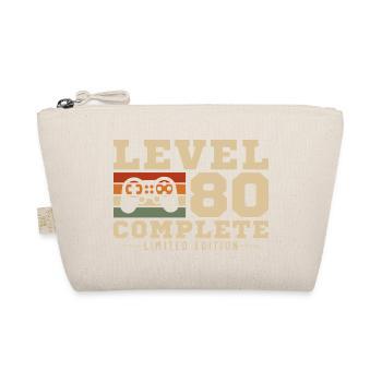 Stufe 80 – Komplettes Geschenk zum 80. Jubiläum - Bio-Täschchen - Natur - Vorne