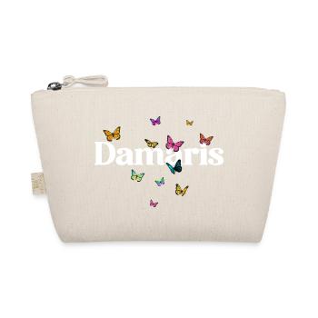 Beau prénom de fille avec des papillons DAMARIS - Trousse biologique - nature - Devant