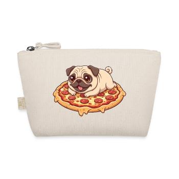 Cute Pug with Pizza Cartoon Pizza Lovers Italy - Organic Pouch - nature - Front