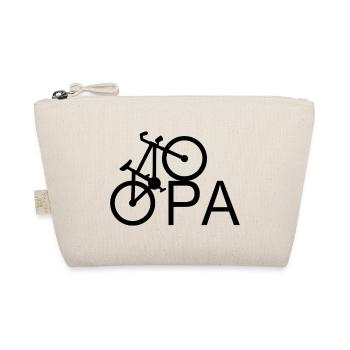 Grandpa Bicycle Grandfather Cyclist - Organic Pouch - nature - Front