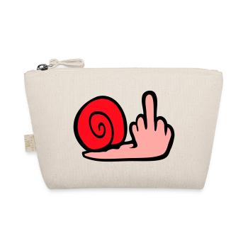 Schnecke Mittelfinger Beleidigung Wichser Fuck You - Bio-Täschchen - Natur - Vorne