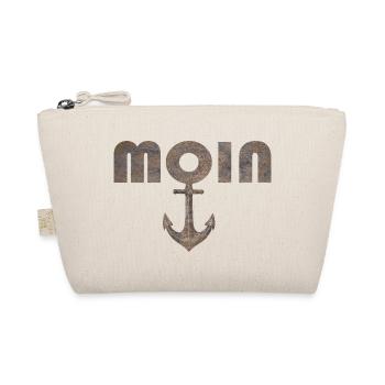 Moin mit Anker im rostigen Vintage Look - Bio-Täschchen - Natur - Vorne