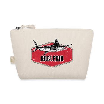 Anglerin Fish USA Design Rot - Bio-Täschchen - Natur - Vorne