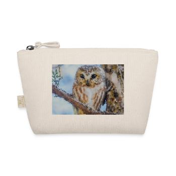 Wald Eulenporträt Aquarell - Bio-Täschchen - Natur - Vorne