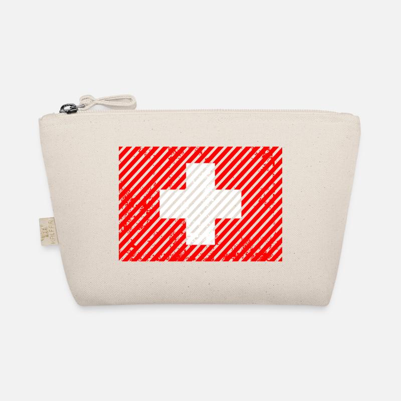  Schweizer Flagge Retro Bio-Täschchen