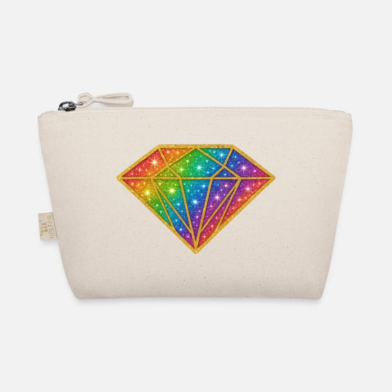 Regenbogen Diamant Glitzer Bio-Täschchen