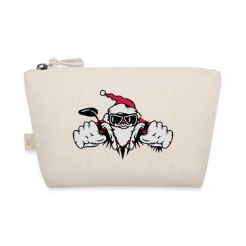 Santa Claus on motorcycle with gifts - Organic Pouch - nature - Front