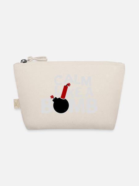 Calm Like Bomb Paradox Irony Humor Explosive Joke - Organic Pouch - nature - Front