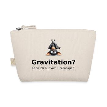 Bat Saying – Gravity? Funny motif - Organic Pouch - nature - Front