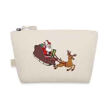 Santa Sleigh Dash and Reindeer Run - Organic Pouch - nature - Front