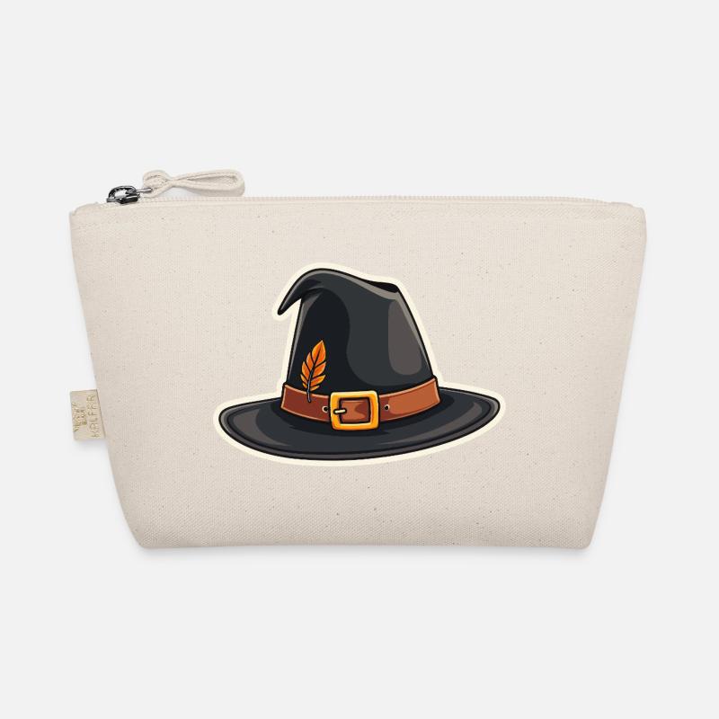 Feathered Witch Hat Cartoon Organic Pouch