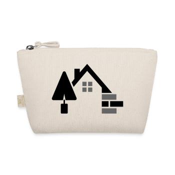 Logo Maurer avec truelle, briques et contour de maison - Trousse biologique - nature - Devant
