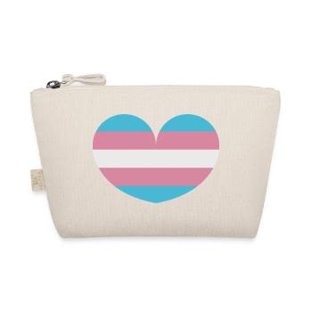 Trans heart flag - Organic Pouch - nature - Front