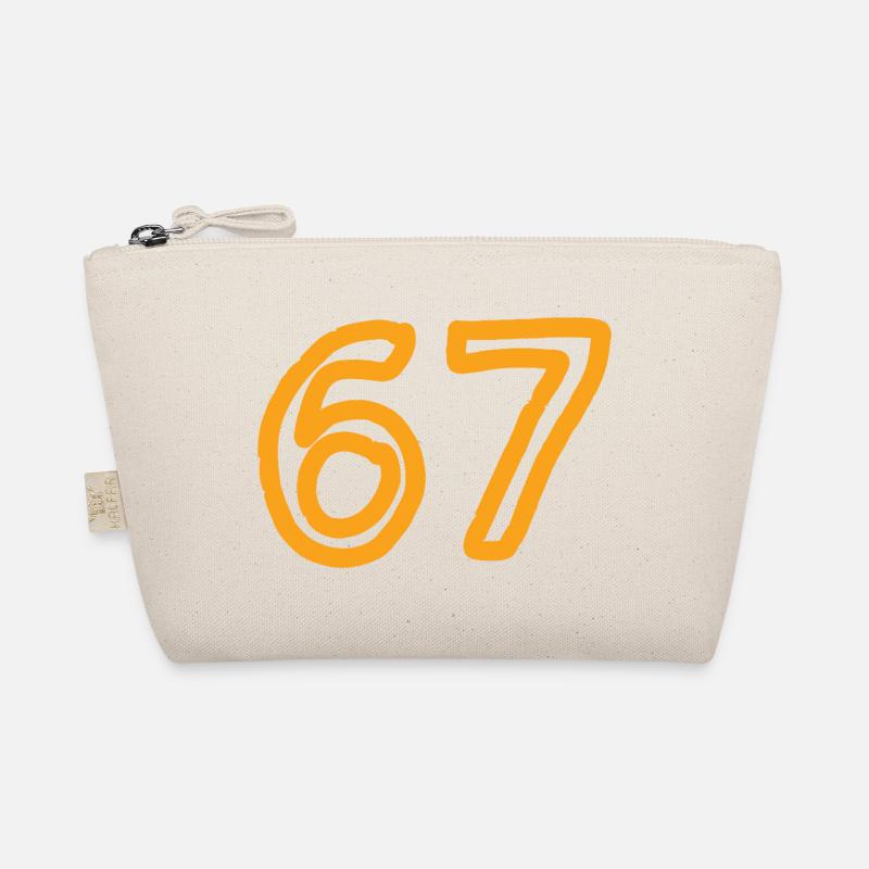 Nummer 67 in orange - Bio-Täschchen - Natur