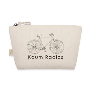 Barely Wheelless Minimal Bicycle Motif - Organic Pouch - nature - Front