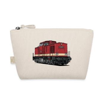 Rote Diesellokomotive Vintage Stil BR 112 - Bio-Täschchen - Natur - Vorne