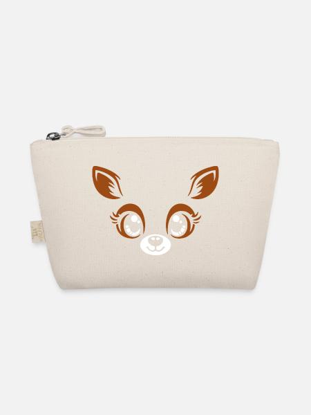 Deer | Big Face Costume Carnival Disguise - Organic Pouch - nature - Front