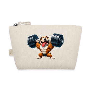 Bulldog Bodybuilder Funny Fitness Motif - Organic Pouch - nature - Front