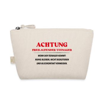 Achtung freilaufender Teenager - Bio-Täschchen - Natur - Vorne