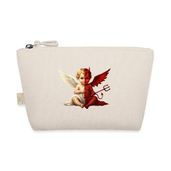 Dual Angel Devil Cherub - Organic Pouch - nature - Front
