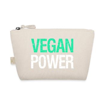 VEGAN POWER – Funny vegan saying with humor - Organic Pouch - nature - Front