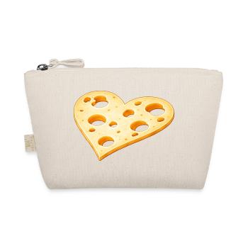 Cheese Slice in Heart Shape Illustration Food Motif - Organic Pouch - nature - Front