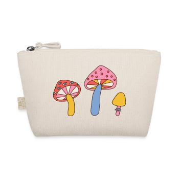Retro Mushroom Trio – Vintage 70s Design - Bio-Täschchen - Natur - Vorne