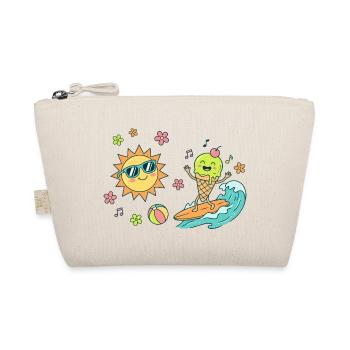 Sonne Surfer Eiscreme Wellen Eiskugel Sommer Spaß - Organic Pouch - nature - Front