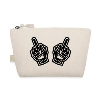 Zwei Mittelfinger Handschuhe Schwarz Symbol - Bio-Täschchen - Natur - Vorne