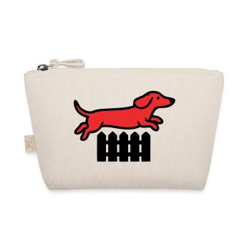 Dachshund Jump Fence Agility - Organic Pouch - nature - Front