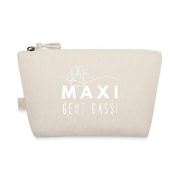 Maxi geht Gassi Hundenamen Hundepfote Hundeleine - Bio-Täschchen - Natur - Vorne