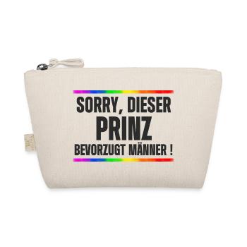 Prinz liebt Männer – Gay Pride, CSD Design Spruch - Bio-Täschchen - Natur - Vorne