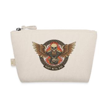 Motorcycle Biker V-Twin Motor Skull Skull Rocker - Organic Pouch - nature - Front