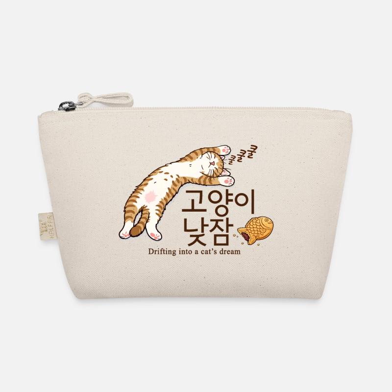 Sleepy Korean Cat Dream Design Organic Pouch
